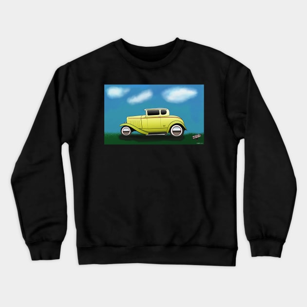 "Hot Rod" - Do Not Park on the Grass Crewneck Sweatshirt by kenmo